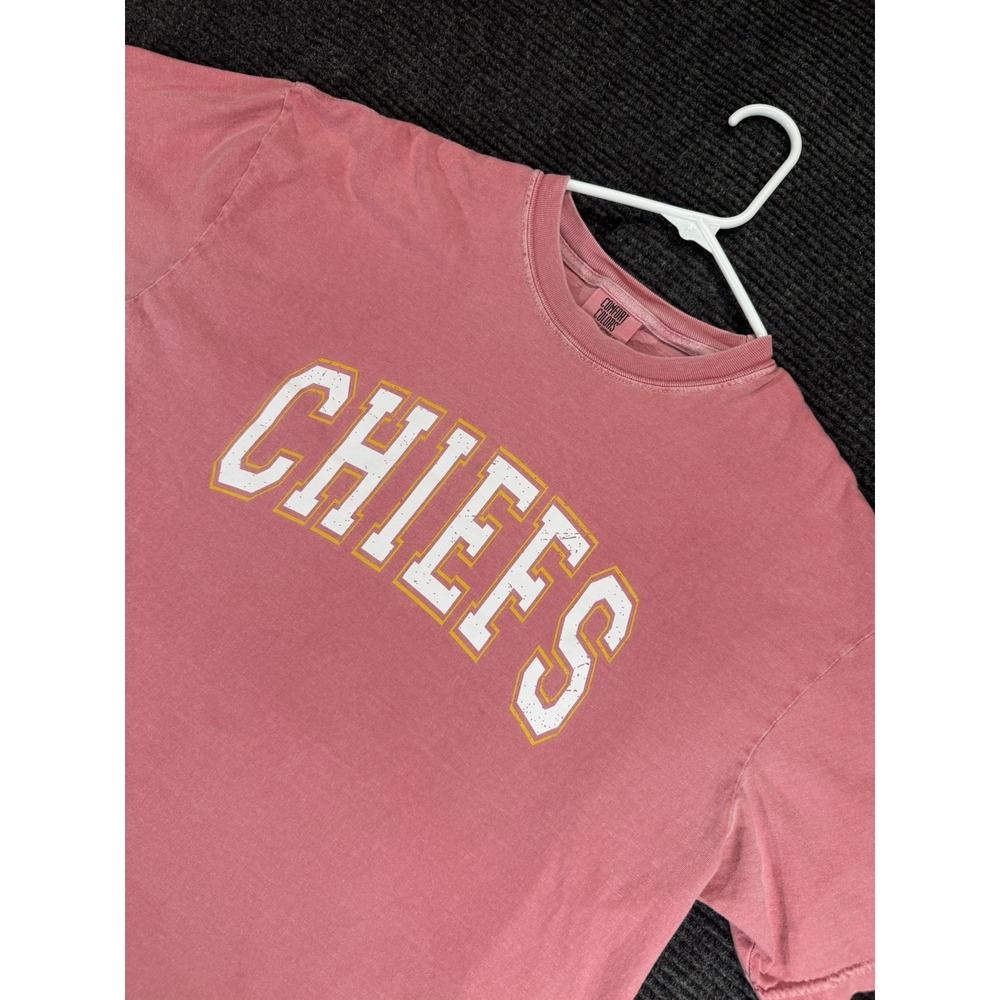 Comfort Colors Kansas City Chiefs XL T-Shirt Crimson Pink Red Graphic Football